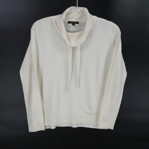 Banana Republic Sweater Womens Small Ivory Merino Wool Cowl Neck Lightweight - Picture 1 of 15